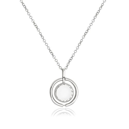 Colar Intense de Prata de Lei 925 com Cristal Branco - You by Maxior