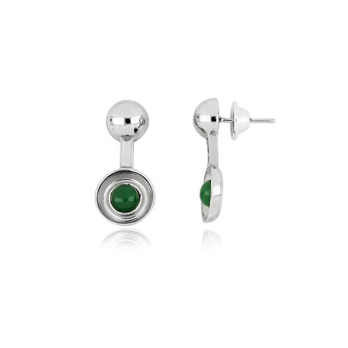 Brincos P Deep Love de Prata de Lei 925 com Quartzitos Verdes - You by Maxior