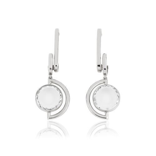 Brincos M Intense de Prata de Lei 925 com Cristais Brancos - You by Maxior