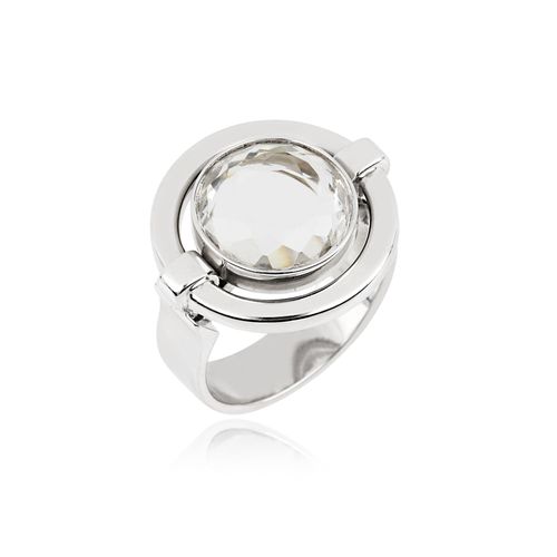 Anel M Intense de Prata de Lei 925 com cristal branco - You by Maxior