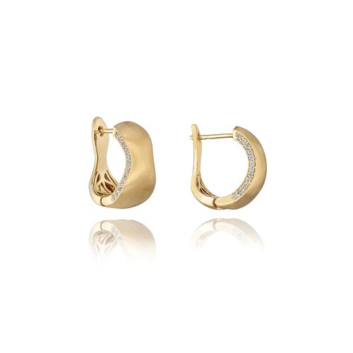 Brinco Argola Horizonte com Diamantes em Ouro Amarelo 18k