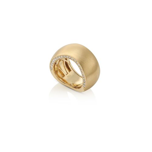 Anel Horizonte com Diamantes em Ouro Amarelo 18k