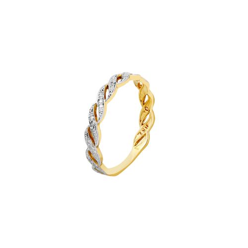 Anel Charme Entrelaçado de Ouro Amarelo 18k com Diamantes