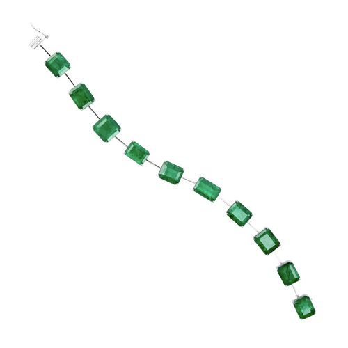 Pulseira Vital em Ouro Branco 18k com Esmeraldas