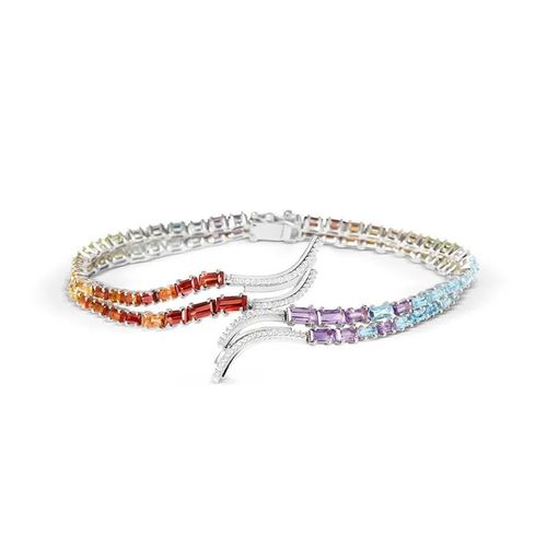 Pulseira Íris com Pedras Brasileiras e Diamantes