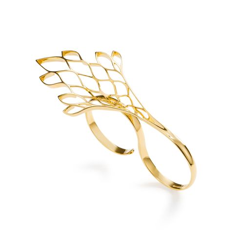 Anel Lapa Duplo em Ouro Amarelo 18k