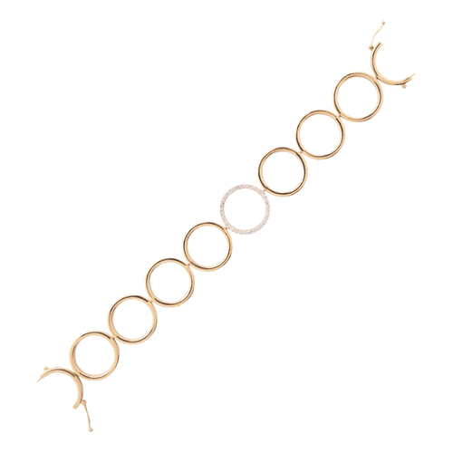 Pulseira Forever M de Ouro 18k com Diamantes