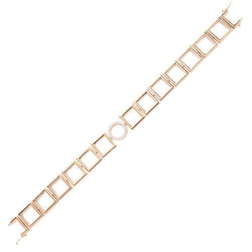 Pulseira Forever Quadrada de Ouro 18k com Diamantes