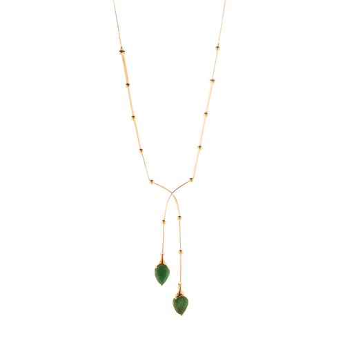 Colar Forever Gotas de Ouro 18k e Esmeraldas