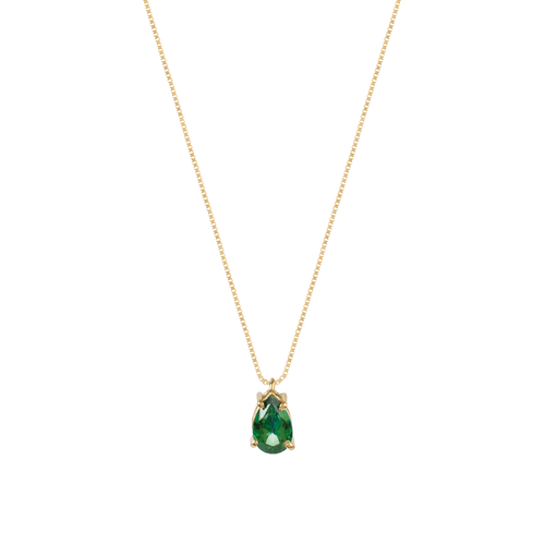 Colar Aquarela Gota de Ouro 18k com Topázio Verde