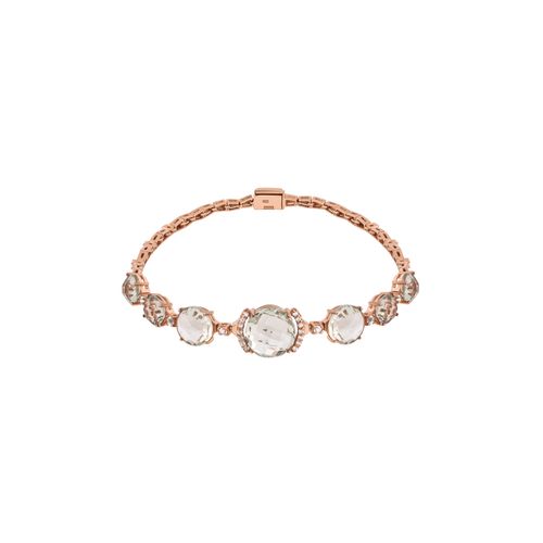 Pulseira Afeto de Prata 925 e Banho de Ouro Rosé com Prasiolitas e Topázios Brancos - You by Maxior