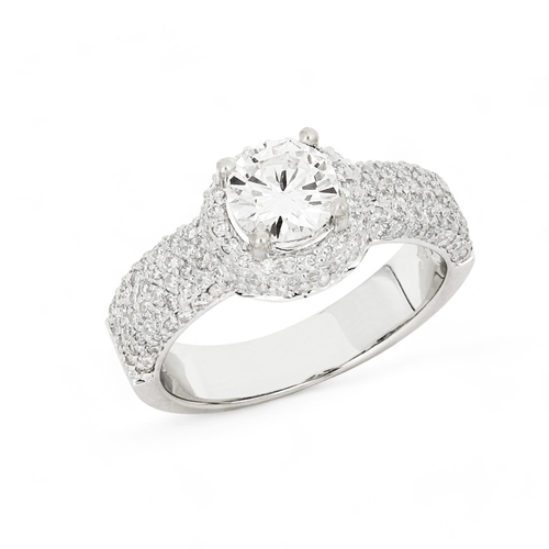 Anel Solitário Deluxe Maxior de Ouro Branco 18k com Diamante de 90 Pontos