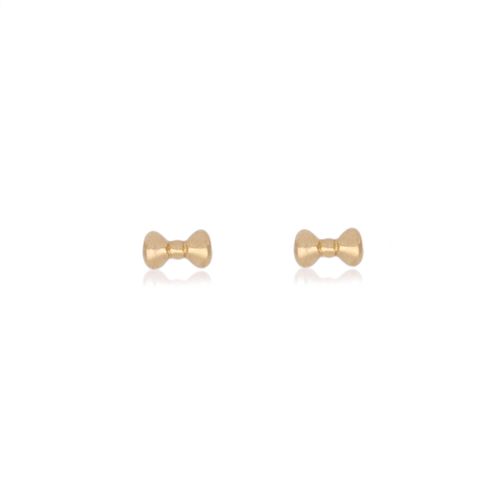 Brincos Infantis Lacinho de Ouro Amarelo 18k