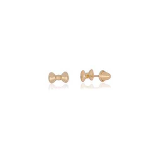 Brincos Infantis Lacinho de Ouro Amarelo 18k