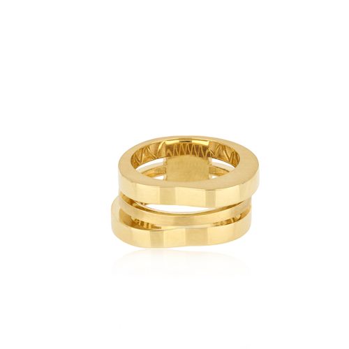 Anel Vibrante P de Ouro Amarelo 18k