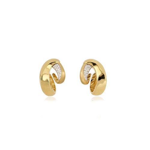 Brincos Lumina G de Ouro Amarelo 18k com Diamantes