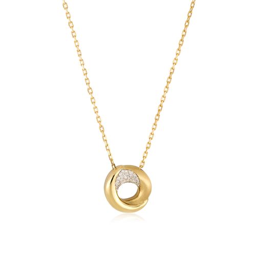 Colar Lumina P de Ouro Amarelo 18k com Diamantes