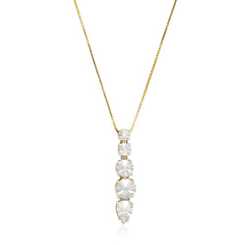 Colar Roseta de Ouro Amarelo 18k e Diamantes