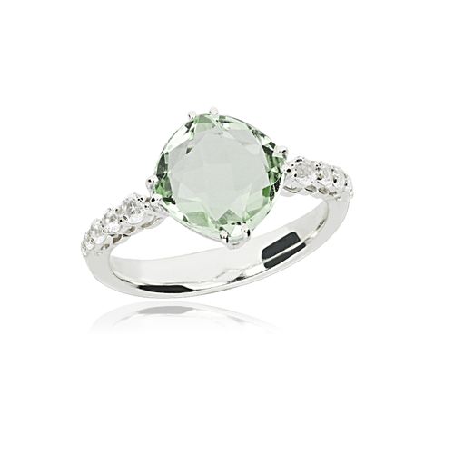 Anel Celeste M de Prata 925 com Prasiolita (You by Maxior)