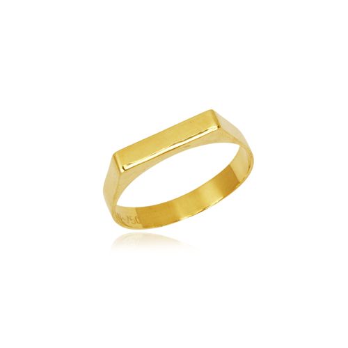 Anel Chapa de Ouro Amarelo 18k