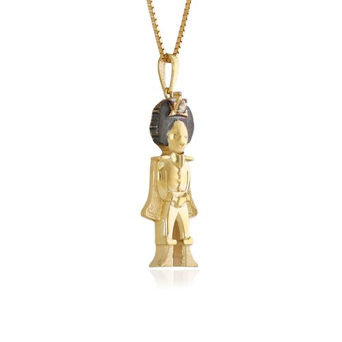 Pingente Príncipe G de Ouro Amarelo 18k com Diamante