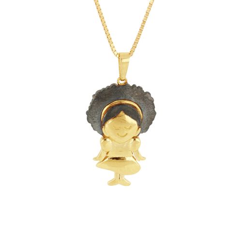 Pingente Menina de Ouro Amarelo 18k