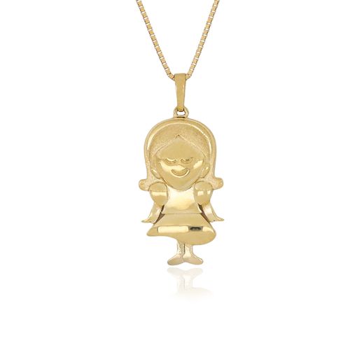 Pingente Menina de Ouro Amarelo 18k