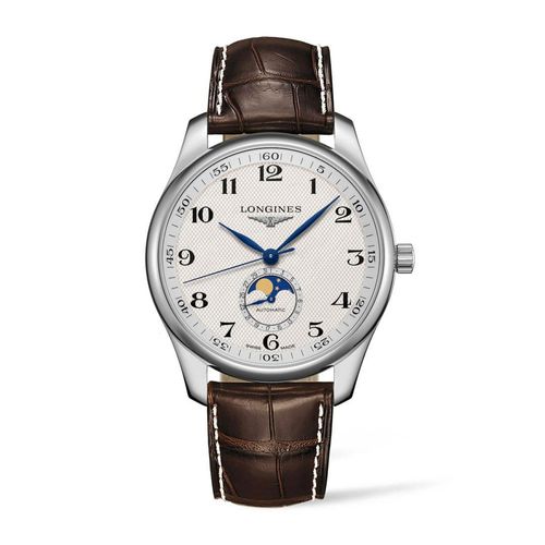 Relógio Longines Master Collection Moonphase em Couro Marrom 42mm