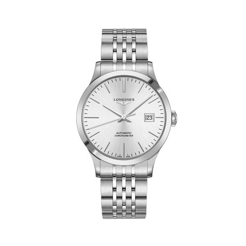 Relógio Longines Record em Aço Inoxidável Prateado 40mm