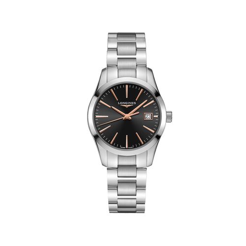 Relógio Longines Conquest Classic em Aço Inoxidável Preto 34 mm