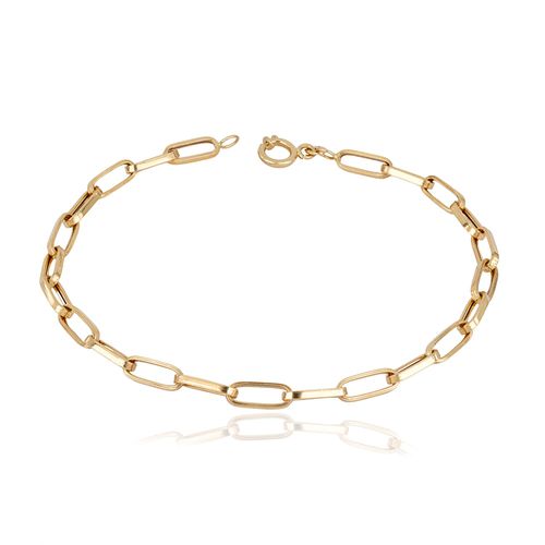 Pulseira Veneziana Alongada de Ouro Amarelo 18k 3mm