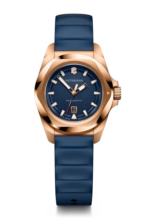 Relógio Victorinox Feminino I.N.O.X. Small Quartzo Rose Gold Azul