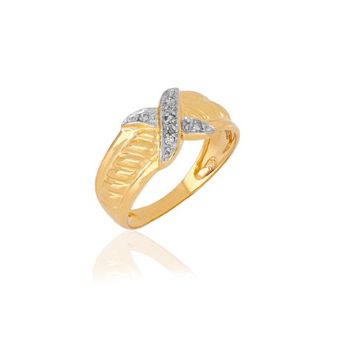 Anel Timeless X de Ouro Amarelo 18k com Diamantes