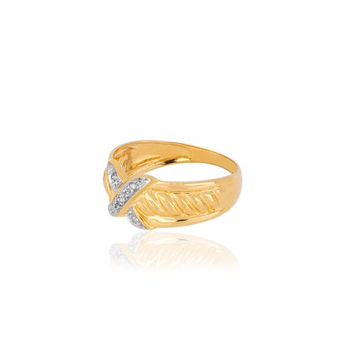 Anel Timeless X de Ouro Amarelo 18k com Diamantes