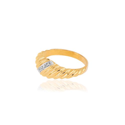 Anel Timeless de Ouro Amarelo 18k co Diamantes