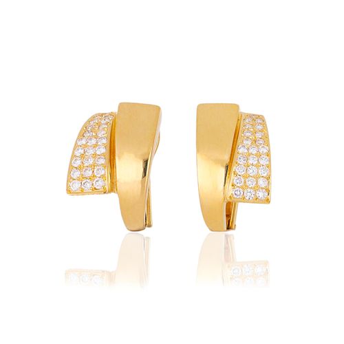 Brincos Absoluta de Ouro Amarelo 18k com Diamantes