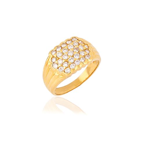 Anel Absoluta de Ouro Amarelo 18k com Diamantes