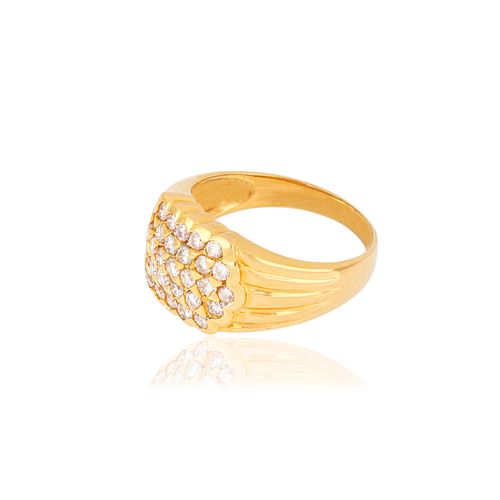 Anel Absoluta de Ouro Amarelo 18k com Diamantes