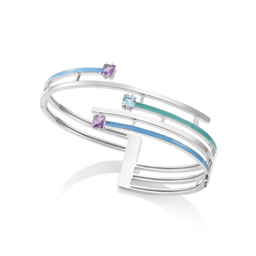 Bracelete Botanic de Prata de Lei 925 com Pedras Brasileiras - You by Maxior