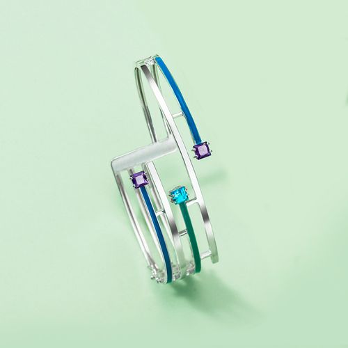 Bracelete Botanic de Prata de Lei 925 com Pedras Brasileiras - You by Maxior