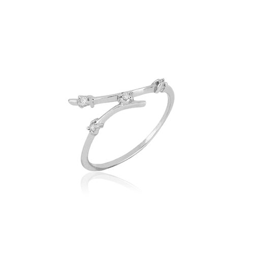Anel Bridal de Ouro Branco 18k com Diamantes
