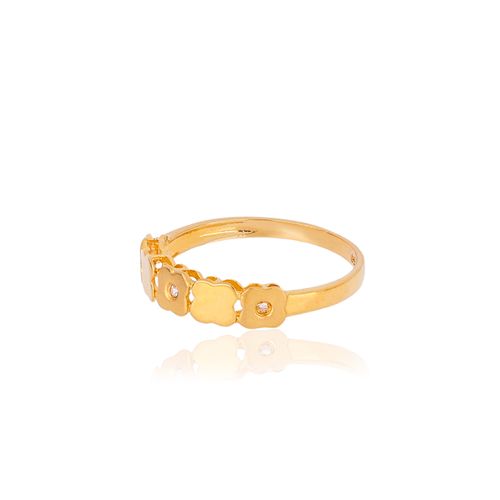 Anel Delicatta Flor de Ouro Amarelo 18k com Diamantes