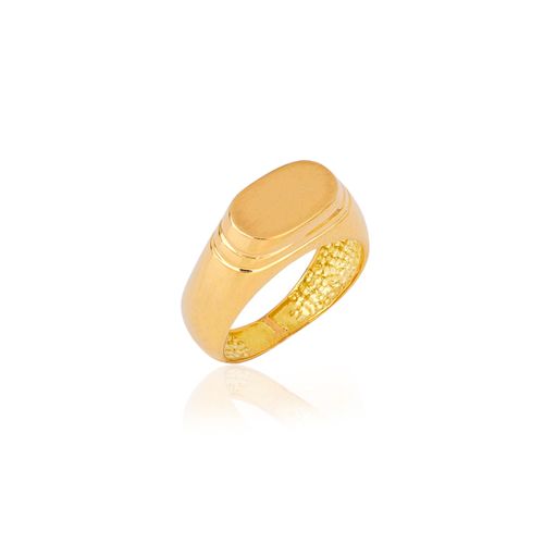 Anel Traços Oval de Ouro Amarelo 18k