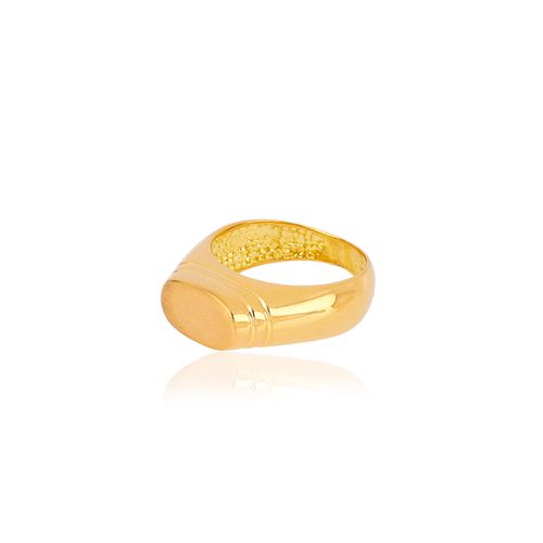Anel Traços Oval de Ouro Amarelo 18k