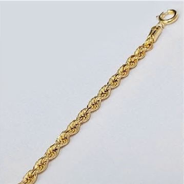 Pulseira Corda Ouro Amarelo 18k