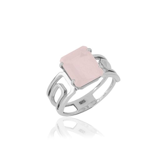 Anel Soft Glow de Prata 925 e Quartzo Rosa (YOU by Maxior)