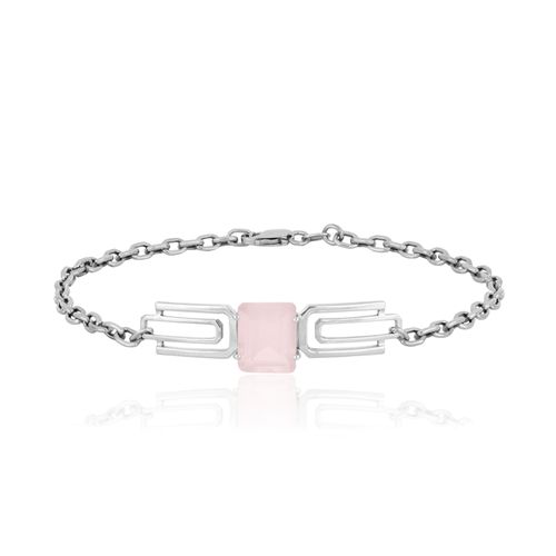 Pulseira Soft Glow de Prata 925 e Quartzo Rosa (YOU by Maxior)