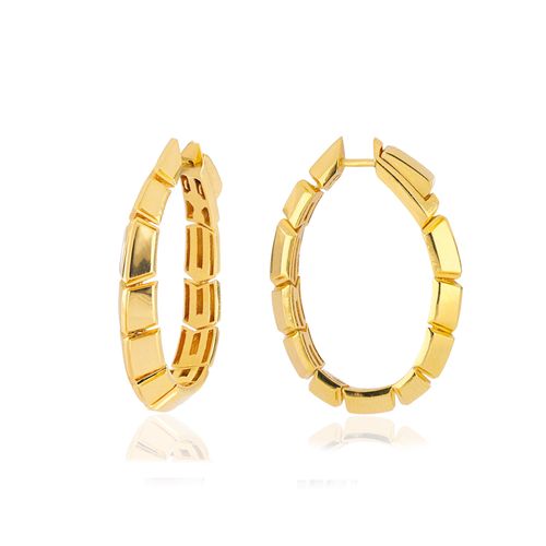 Brincos Foliage de Ouro Amarelo 18k Flexível