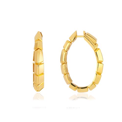 Brincos Foliage de Ouro Amarelo 18k Flexível