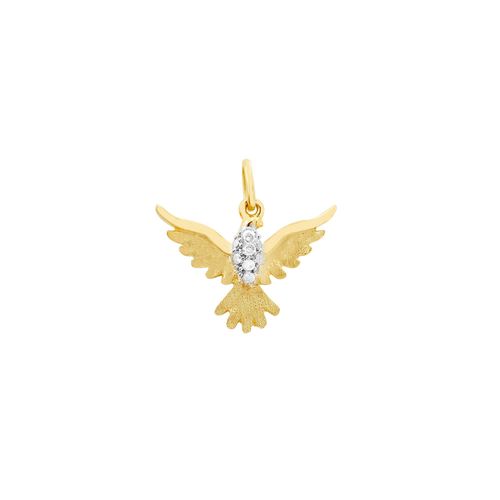 Pingente Divino Espírito Santo Ouro Amarelo 18k com Diamantes